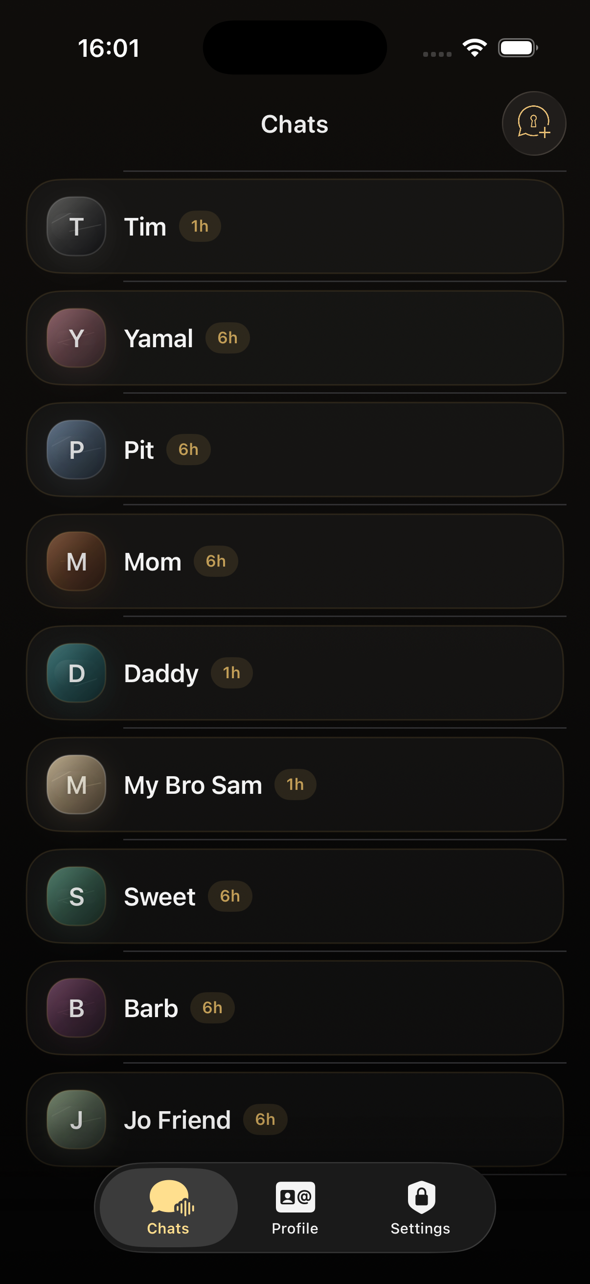 Obscyra app chats screen preview